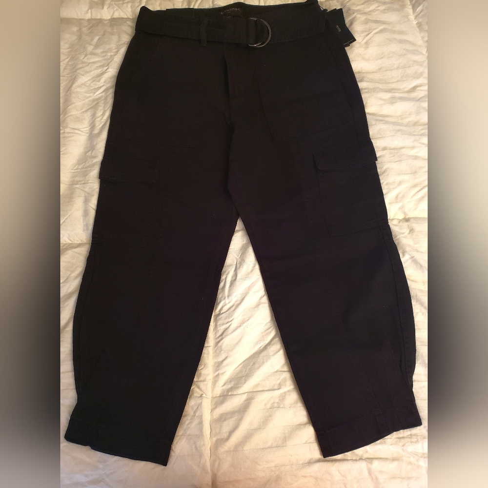 Banana Republic Women's Black Cargo Pants, Crop, Size 6P